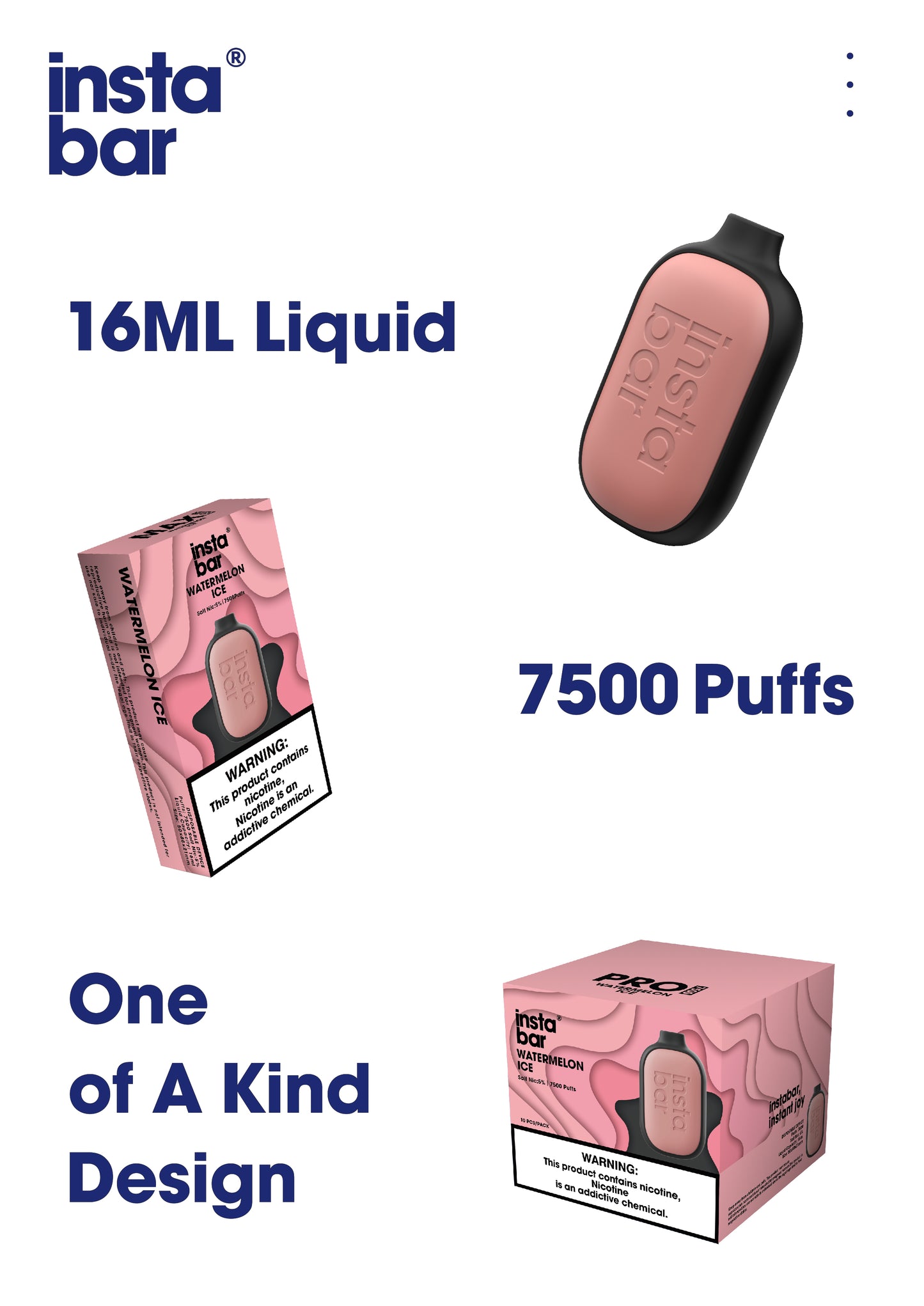 instaBar Max 7500, Watermelon Bubblegum